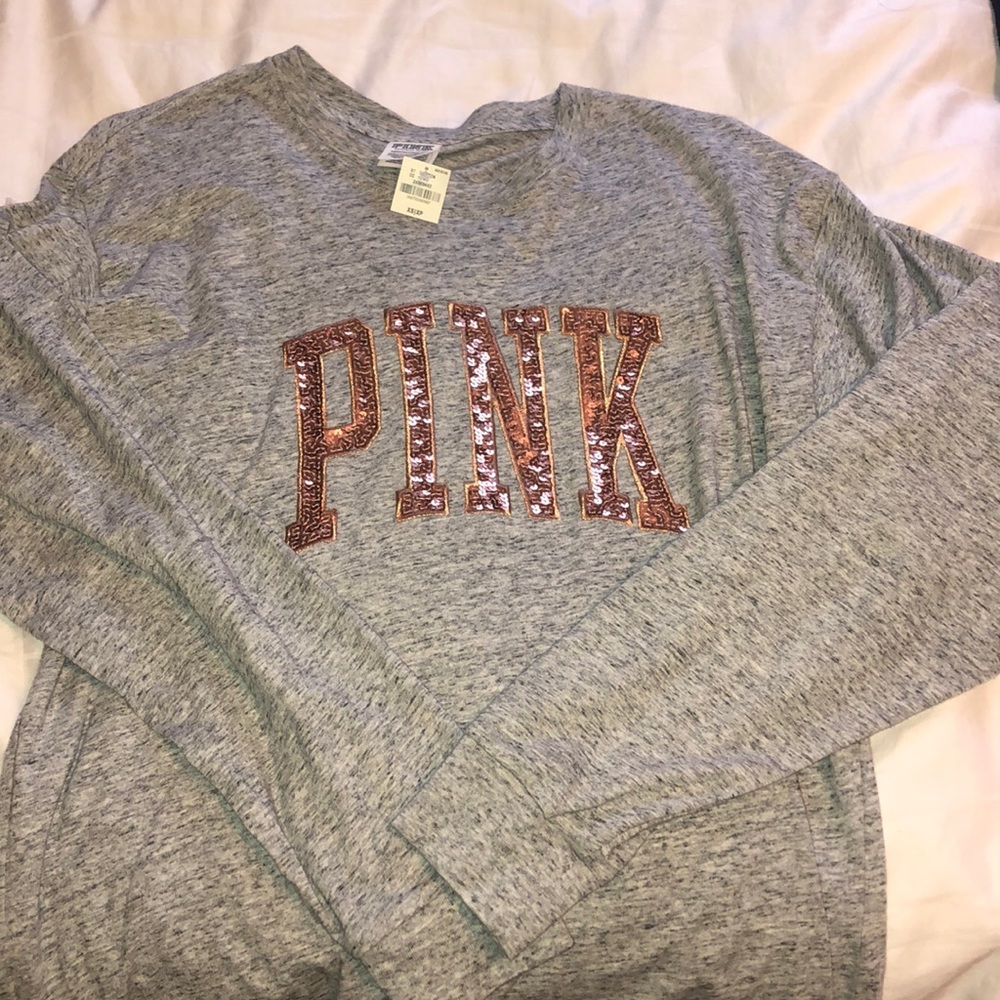 PINK long sleeve with sequins - Picture 1 of 3